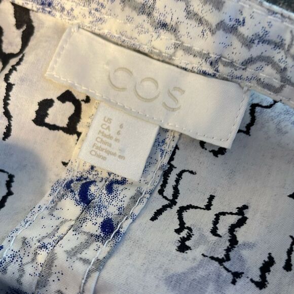 COS Shirt Dress with Pockets Blue Print 6 - Picture 10 of 12